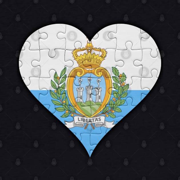 Sammarinese Jigsaw Puzzle Heart Design - Gift for Sammarinese With San Marino Roots by Country Flags